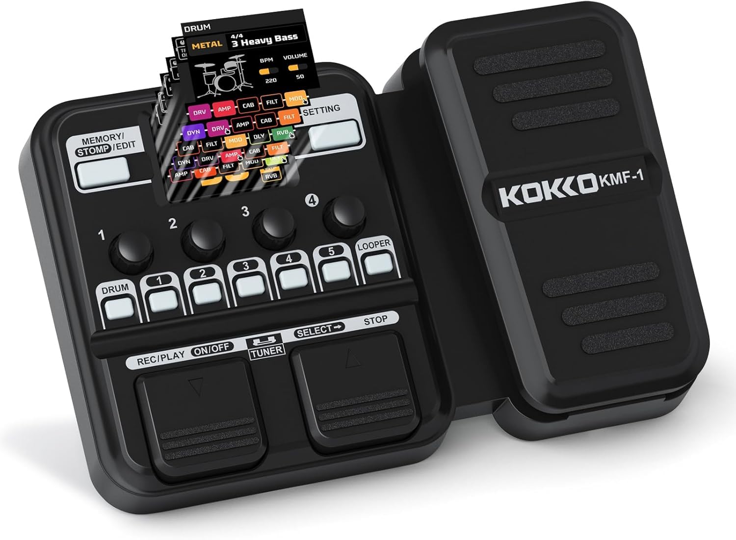 HILL CRAFT 　WAKO'S MULTI DL-1 Kokko Guitar Multi-Effects Processor com Pedal de Expressão, Com